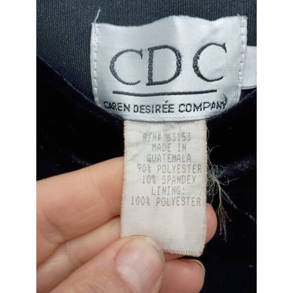 VTG 90s CDC Caren Desiree Midi Dress Size 10 Black Velvet Holiday Party Goth Y2K - Picture 5 of 8